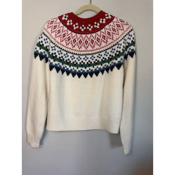 Marine Layer Fiorella Fair Isle Crewneck Sweater Merino Wool S NEW $178 - Picture 4 of 10